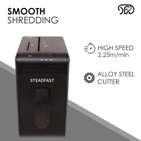 STEADFAST CC13-7 Sheets Micro cut Shredder - paper shredder, CD, Credit Card and Staples into 2 x 9 mm Unreadable Particle, Rice Size Paper Particles Bin Size-15L PULLOUT BIN