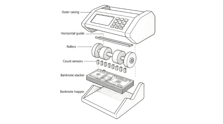 Counting Machine Workflow How cash counting machines work - TranstronixIndia