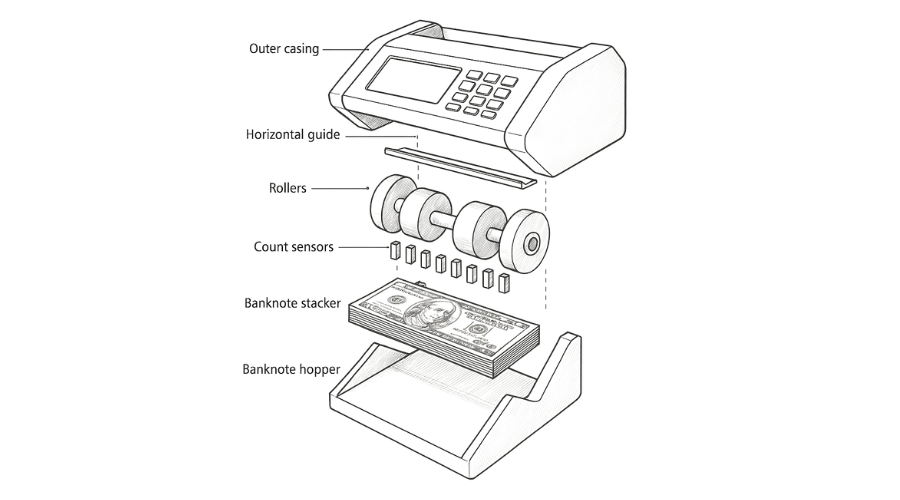 Cash counting machine simple diagram